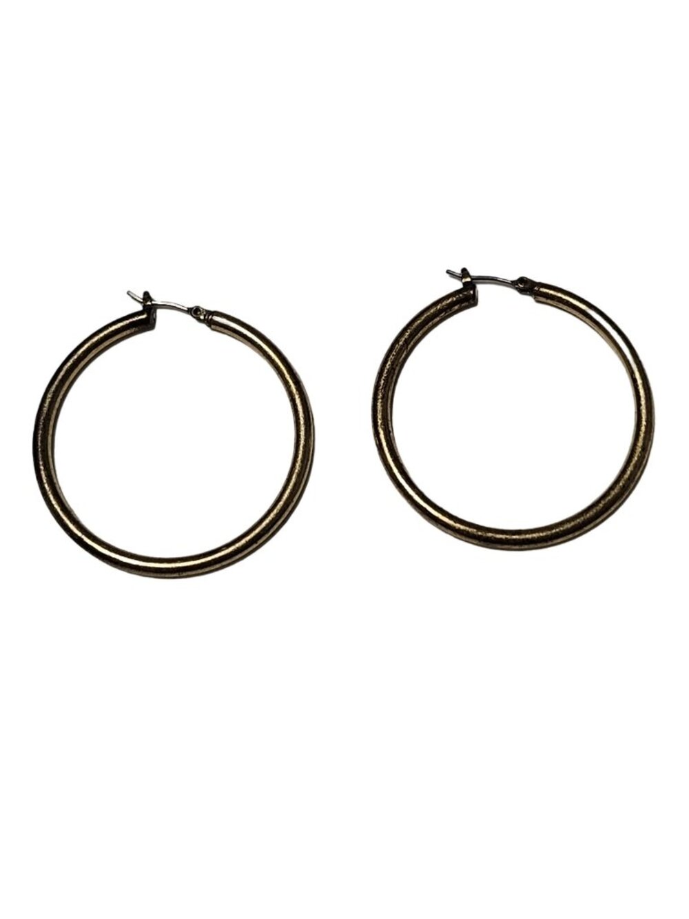 Vintage Hoop Earrings Gold Tone Minimalist Simple Retro Fashion Jewelry Women